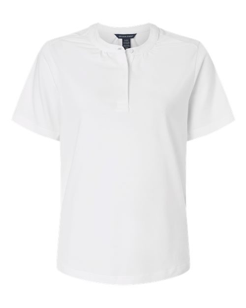 Devon & Jones DG102W, Women's Seaton Pebble Textured Polo, White