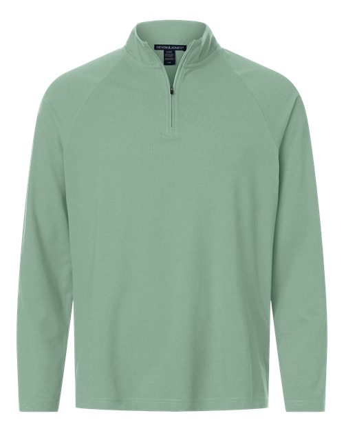 Devon & Jones DG402, Men's Seaton Pebble Textured Quarter-zip Pullover, Balsam Green