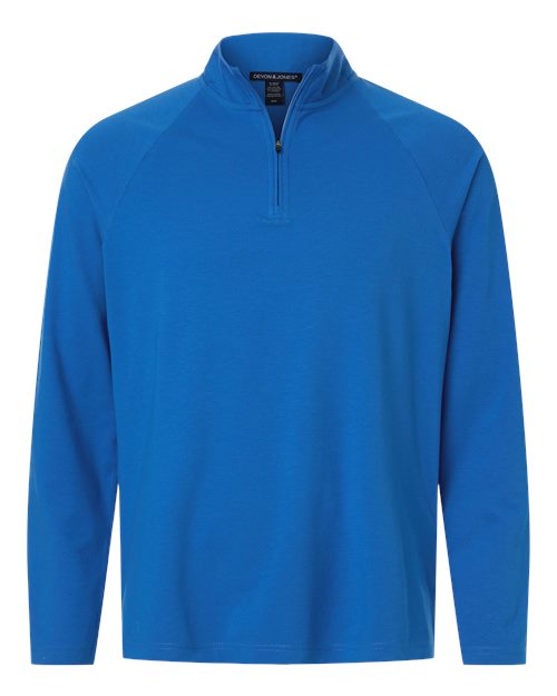 Devon & Jones DG402, Men's Seaton Pebble Textured Quarter-zip Pullover, French Blue