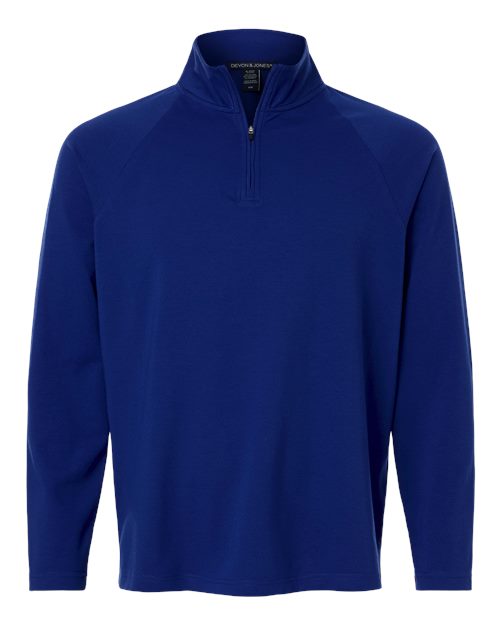 Devon & Jones DG402, Men's Seaton Pebble Textured Quarter-zip Pullover, Midnight Royal