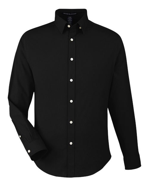 Devon & Jones DG505, Men's Crownlux Performance Spencer Poplin Dress Shirt, Black