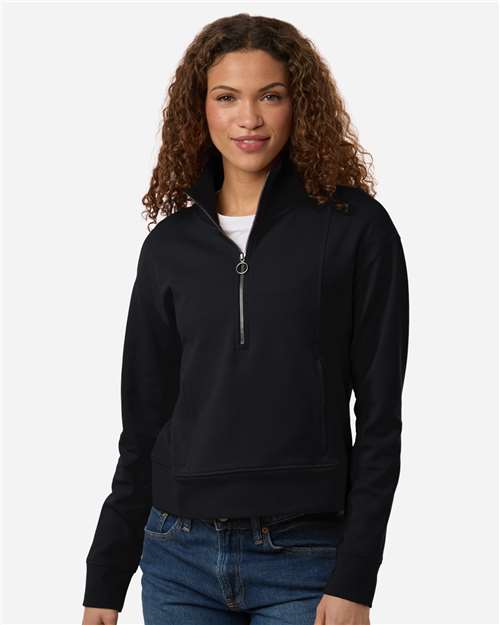 North End NE220W, Women's Mantra Half-zip Ottoman Pullover, Black