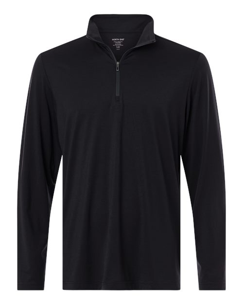 North End NE405, Men's Jaq Stretch Performance Quarter-zip, Black/ Carbon