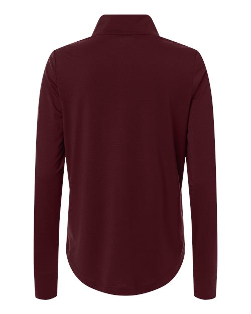 North End NE405W, Women's Jaq Stretch Performance Quarter-zip, Burgundy/ Carbon