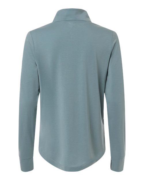 North End NE405W, Women's Jaq Stretch Performance Quarter-zip, Opal Blue/ Carbon