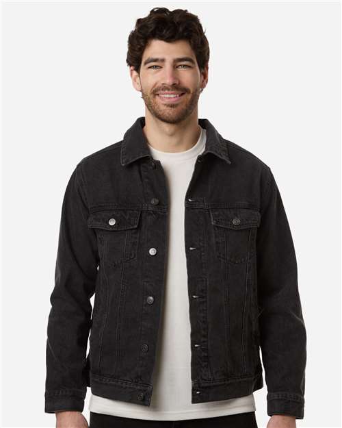 Harriton M75, Unisex Cooper Denim Jacket, Washed Black