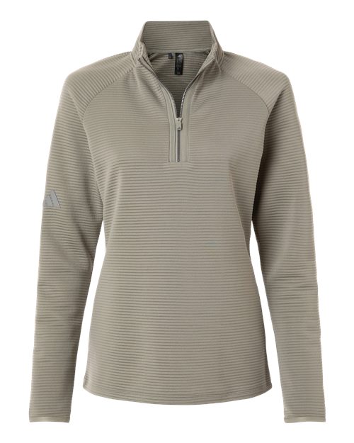 Adidas A589, Women's Spacer Quarter-zip Pullover, Silver Pebble