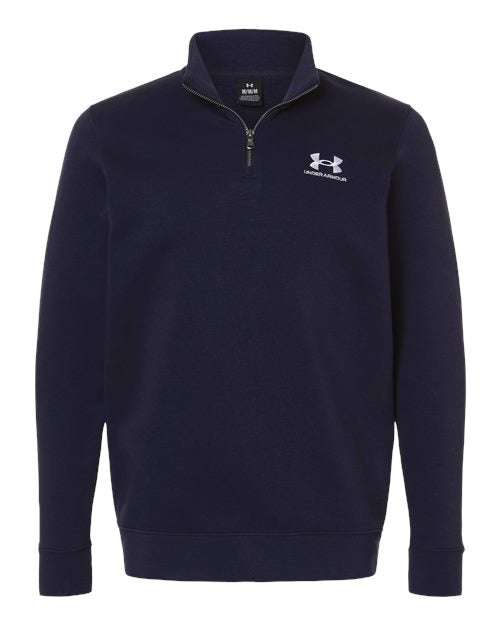 Under Armour 6012710, Men's Icon Fleece Quarter-zip Pullover, Midnight Navy/ White
