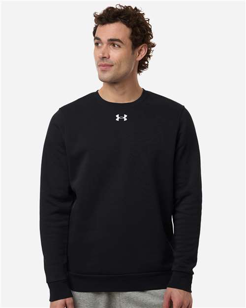 Under Armour 6014160, Men's Team Icon Fleece Crew, Black/ White