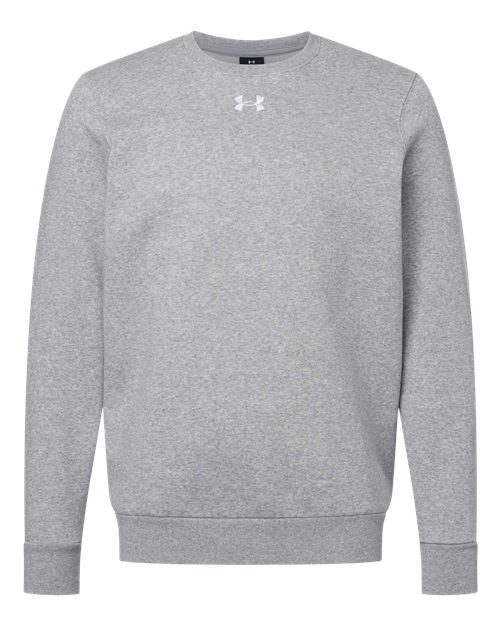 Under Armour 6014160, Men's Team Icon Fleece Crew, Mod Grey Light Heather/ White