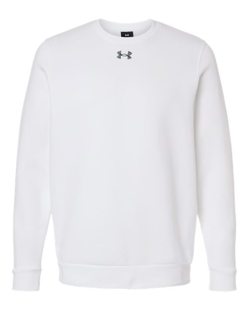 Under Armour 6014160, Men's Team Icon Fleece Crew, White/ Pitch Grey Medium Heather