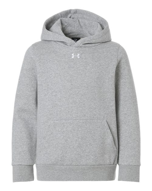 Under Armour 6014162, Youth Team Icon Fleece Hooded Sweatshirt, Mod Grey Light Heather/ White