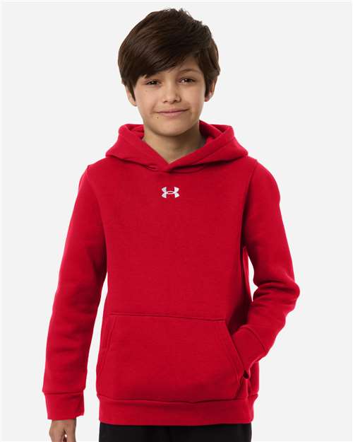Under Armour 6014162, Youth Team Icon Fleece Hooded Sweatshirt, Red/ White