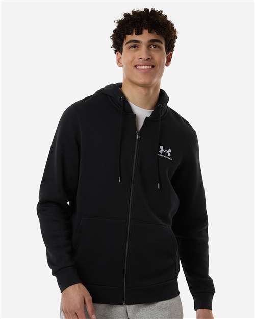 Under Armour 1373881, Men's Icon Fleece Hooded Full-zip, Black/ White