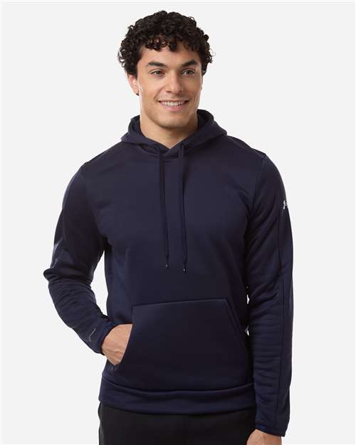 Under Armour 6010164, Men's Armour Fleece Pro Hooded Sweatshirt, Midnight Navy/ White