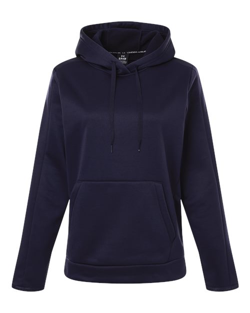 Under Armour 6010943, Women's Armour Fleece Pro Hooded Sweatshirt, Midnight Navy/ White