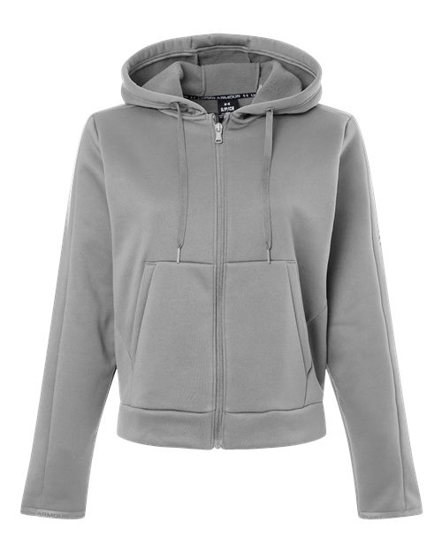 Under Armour 6010941, Women's Armour Fleece Pro Hooded Full-zip, Mod Grey/ White