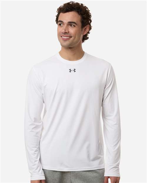 Under Armour 6014166, Men's Team Vanish Long Sleeve T-shirt, White/ Pitch Grey