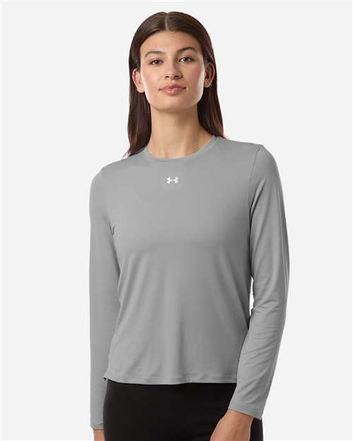 Under Armour 6014457, Women's Team Vanish Long Sleeve T-shirt, Mod Grey/ White