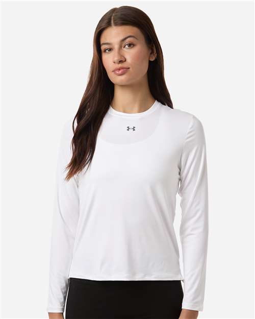 Under Armour 6014457, Women's Team Vanish Long Sleeve T-shirt, White/ Pitch Grey