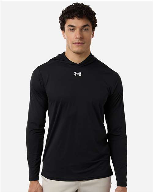 Under Armour 6014164, Men's Team Vanish Hooded Long Sleeve T-shirt, Black/ White