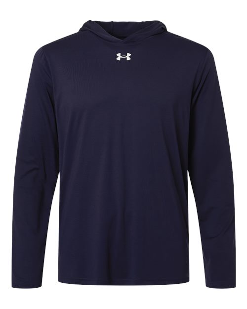 Under Armour 6014164, Men's Team Vanish Hooded Long Sleeve T-shirt, Midnight Navy/ White