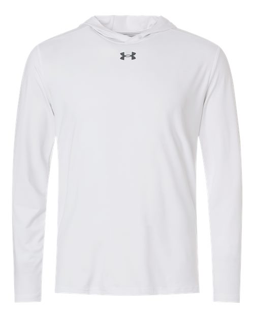 Under Armour 6014164, Men's Team Vanish Hooded Long Sleeve T-shirt, White/ Pitch Grey