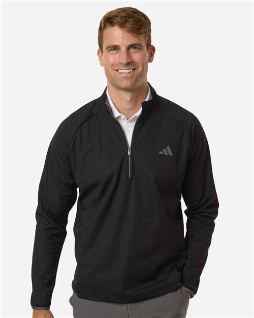 Adidas A2027, Men's Ultimate365 Wind Quarter-zip Pullover, Black