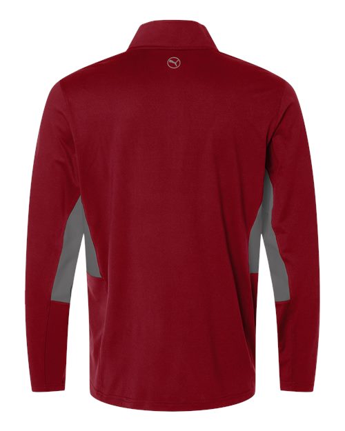 Puma Golf 628858, Men's Pure 2.0 Quarter-zip, Dark Crimson/ Slate Sky
