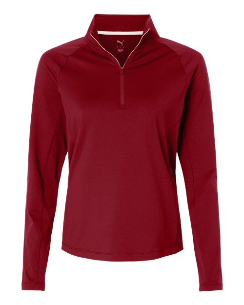 Puma Golf 629449, Women's Pure 2.0 Quarter-zip Pullover, Dark Crimson