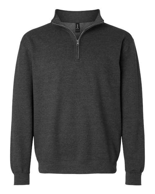 Gildan 18810, Unisex Heavy Blend Quarter-zip Sweatshirt, Fan Charcoal Heather