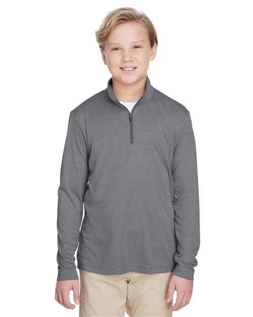 Youth Zone Sonic Heather Performance Quarter-Zip Pullolver - - 13929 3-3.9 oz 703D9 AB Exclusive Brands Activewear Back to School 2025 CA CA New ab Explore School & Team - Back to School Explore School & Team - K-12 Explore School & Teams Long Sleeves Moisture-Management New AB Performance Polos & Knits Polyester - 100% Pullovers Quarter-Zips S&S Exclusive Brands Sun/UV Protection Team 365 Tops TT31HY Youth Zips