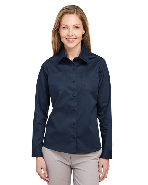 Women's Advantage IL Workshirt - - 13945 264B9 4-4.9 oz AB Exclusive Brands CA New ab Cotton Dress Shirts Harriton Long Sleeves M585LW New AB Pockets Polyester Stain Resistant Tops Womens Workwear Wovens Wovens & Dress Shirts Wrinkle Free