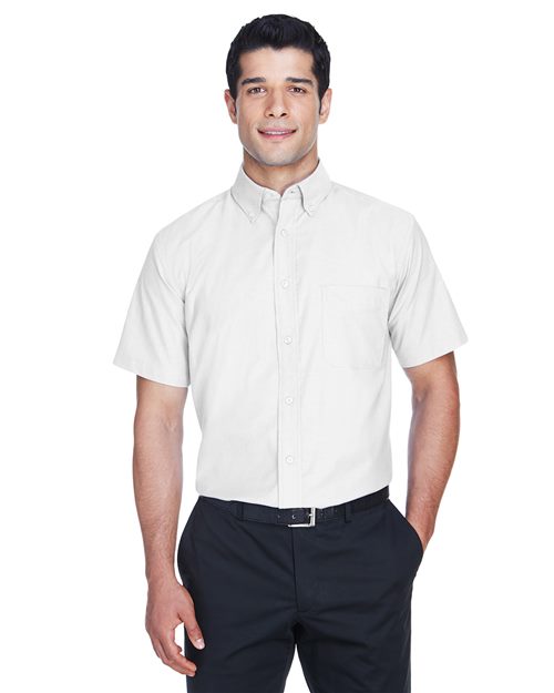 Men's Oxford Short Sleeve with Stain-Release - - 13955 270B9 4-4.9 oz AB Exclusive Brands CA New ab Cotton Dress Shirts Harriton M600S Mens & Unisex New AB Pockets Polyester S&S Exclusive Brands Short Sleeves Stain Resistant Tops Workwear Wovens Wovens & Dress Shirts Wrinkle Free