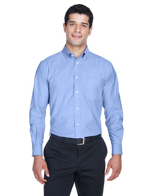 Men's Oxford Shirt - - 13967 269B9 4-4.9 oz AB Exclusive Brands CA New ab Cotton Dress Shirts Harriton Long Sleeves M600 Mens & Unisex New AB Pockets Polyester S&S Exclusive Brands Stain Resistant Tops Workwear Wovens Wovens & Dress Shirts Wrinkle Free