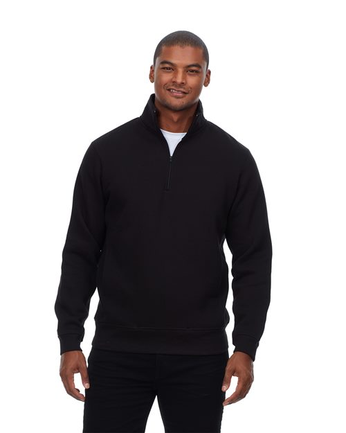 Unisex Ultimate Fleece Quarter-Zip Sweatshirt - - 14018 320Q 7-7.9 oz 791E0 8-8.9 oz CA New ab Fleece Mens & Unisex New AB Pullovers Quarter-Zips Recycled Sustainable Manufacturing Sustainable Materials Sustainable Styles Sweatshirts & Fleece Tear Away Threadfast Apparel Tops Zips