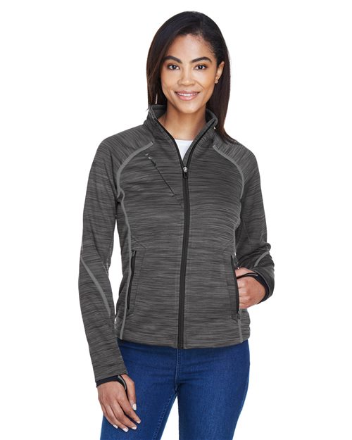 Women's Flux Mélange Bonded Fleece Jacket - - 14064 245D3 7-7.9 oz 78697 AB Exclusive Brands Activewear CA New ab Fleece Full-Zips Jackets Media Pocket New AB North End Outerwear Pockets Polyester - 100% S&S Exclusive Brands Thumbholes Womens Zips