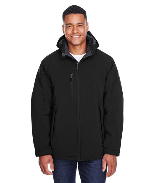 Men's Glacier Insulated Three-Layer Fleece Soft Shell Hood Jacket with Detachable Hood - - 14177 138D3 88159 AB Exclusive Brands Adjustable CA New ab Fleece Full-Zips Hooded Jackets Mens & Unisex New AB North End Outerwear Performance Pockets Polyester S&S Exclusive Brands Soft Shells Spandex Waterproof Zips