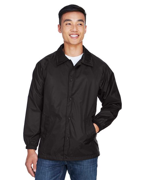 Unisex Nylon Staff Jacket - - 14447 292B9 AB Exclusive Brands Activewear CA New ab Harriton Jackets Long Sleeves M775 Mens & Unisex New AB Nylon Outerwear Pockets S&S Exclusive Brands Spiritwear Water Resistant Windbreakers