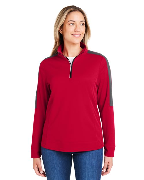 Women's Market Snag Protect Mesh Colorblock Quarter-Zip Pullover - - 14490 285A7 4-4.9 oz AB Exclusive Brands Activewear Antimicrobial Back to School 2025 CA CA New ab CE404W CORE365 Long Sleeves Mesh Moisture-Management New AB Performance Polos & Knits Polyester - 100% Pullovers Quarter-Zips S&S Exclusive Brands Spiritwear Sun/UV Protection Tear Away Thumbholes Tops Womens Zips