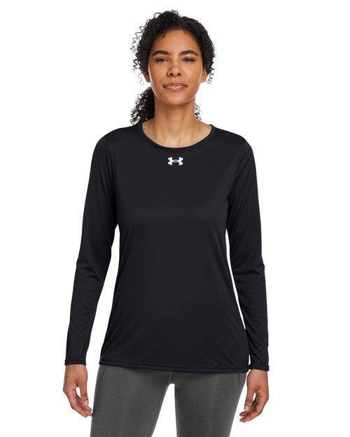 Women's Team Tech™ Long Sleeve T-Shirt - - 14797 1376852 151E2 AB Retail Exclusive Brands Activewear Apparel CA New ab Crewneck Long Sleeves Moisture-Management New AB Performance Polyester - 100% Recycled S&S Exclusive Brands T-Shirts T-Shirts - Long Sleeve Tops Under Armour Visible Logos Womens