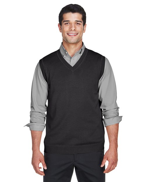 Unisex V-Neck Sweater Vest - - 15720 8-8.9 oz 807B2 AB Exclusive Brands CA New ab Cotton - 100% D477 Devon & Jones Knit Mens & Unisex New AB Polos & Knits S&S Deep Deals S&S Exclusive Brands Sleeveless Sweaters Tops V-Neck Vests Wovens
