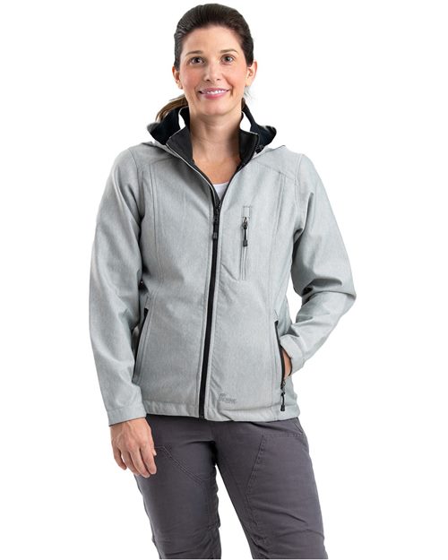 Women’s Hooded Soft Shell Jacket - - 15994 235A4 9-9.9 oz AB Retail Exclusive Brands Berne Apparel CA New ab Drawstring Full-Zips Hooded Jackets Long Sleeves New AB Outerwear Pockets Polyester - 100% Water Resistant Windbreakers WJS301 Womens Workwear Wovens