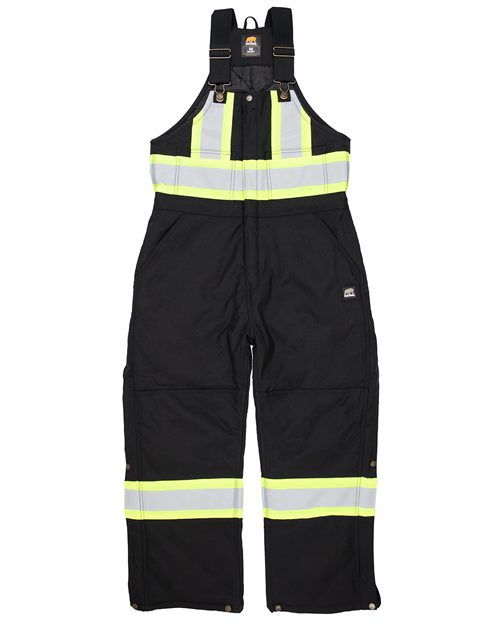 Safety Striped Arctic Insulated Bib Overall - - 16007 105A4 AB Retail Exclusive Brands Berne Apparel Bottoms CA New ab Coveralls HVNB02 Mens & Unisex New AB Nylon Outerwear Personal Protection Safety Workwear Wovens