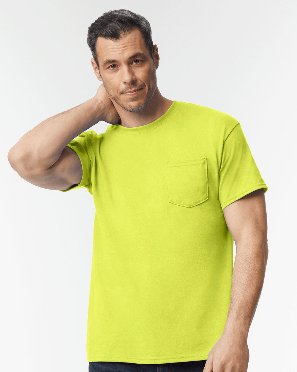 Gildan 8300, Unisex Dryblend Pocket T-shirt, Black