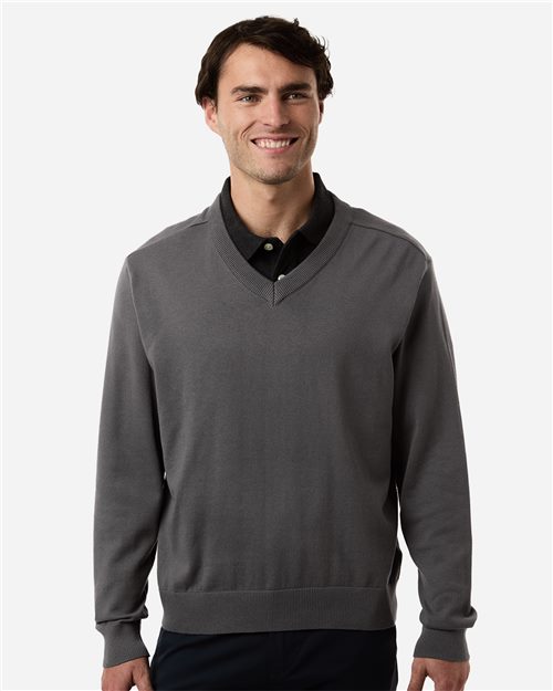 Men's New Classics V-Neck Sweater - - 16183 011B2 7-7.9 oz Apparel CA New ab Devon & Jones DG445 Explore Medical & Med Spa Explore Medical & Med Spa Staff Uniforms Fleece - Premium - Crew Knit Mens & Unisex Recycled Sustainable Materials Sustainable Styles Sweaters V-Neck