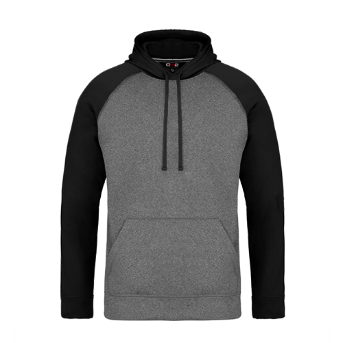 L01630 - Oakland - Adult Polyester Pullover Hooded Sweatshirt Grey Black 1630 adult CX2 hoodie mens team