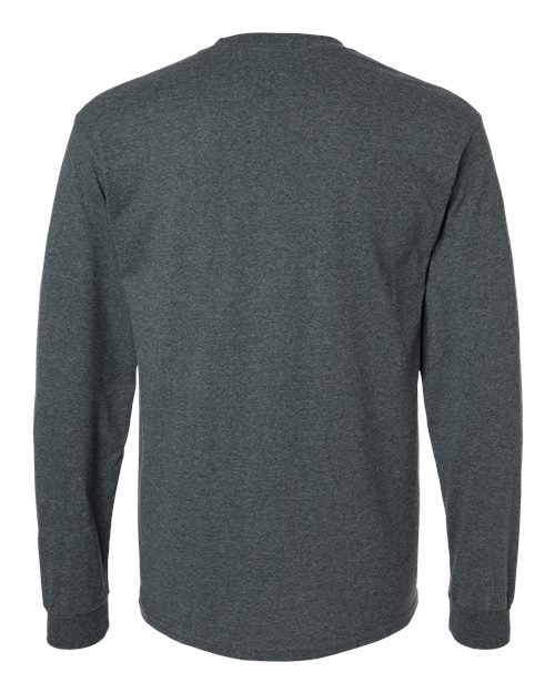 Gildan 2400, Unisex Ultra Cotton Long Sleeve T-shirt, Dark Heather