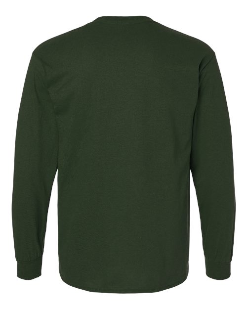 Gildan 2400, Unisex Ultra Cotton Long Sleeve T-shirt, Forest Green