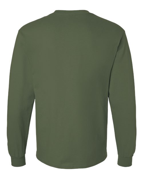 Gildan 2400, Unisex Ultra Cotton Long Sleeve T-shirt, Military Green